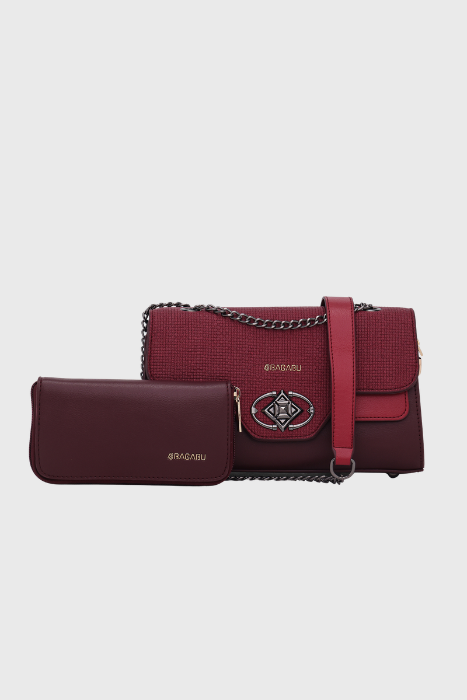 Bagabu Elegance Chain Shoulder Bag for Women (Burgundy)