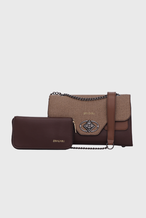 Bagabu Elegance Chain Shoulder Bag for Women (Coffee)