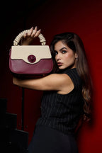 Bagabu Luxe Rope Handle Satchel Bag with Wallet (Burgundy)