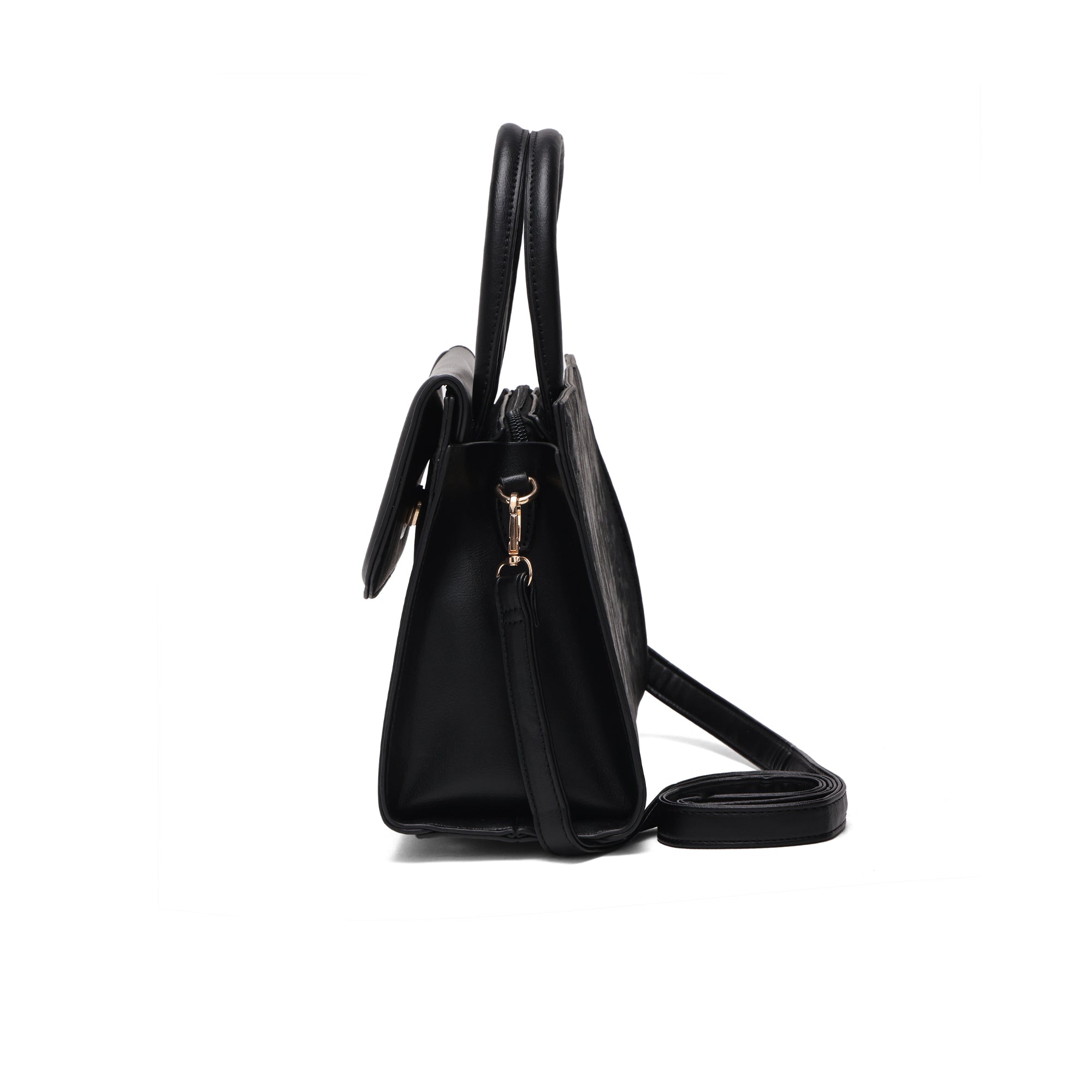 Meadow, Medium Vegan Leather Handbag (black)