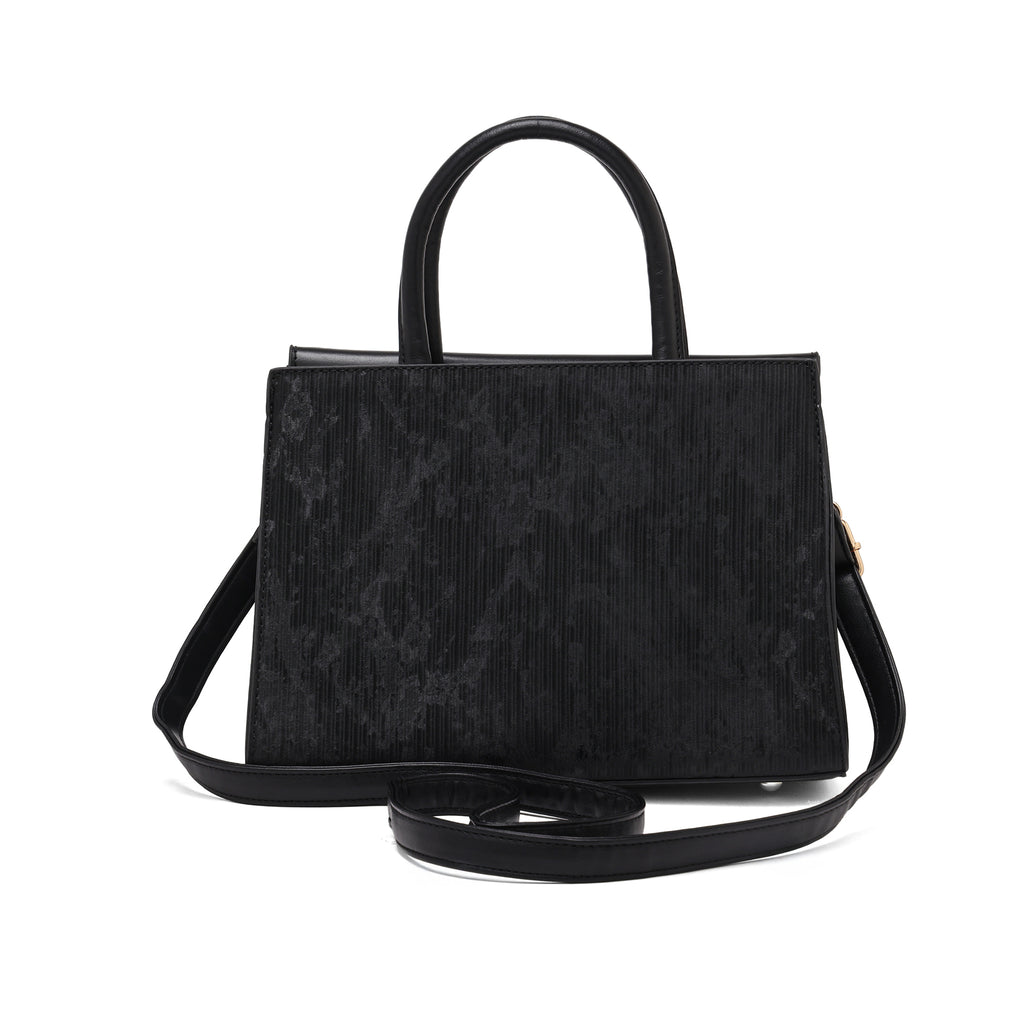 Meadow, Medium Vegan Leather Handbag (black)