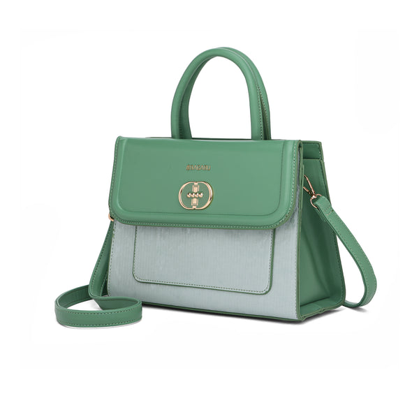 Meadow, Medium Vegan Leather Handbag (green)