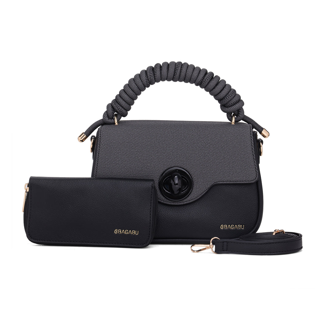 Eclipse Premium Vegan Knitted Handbag (black)