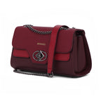 Weave Textured Vegan Leather Premium Handbag (burgundy)