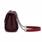 Weave Textured Vegan Leather Premium Handbag (burgundy)