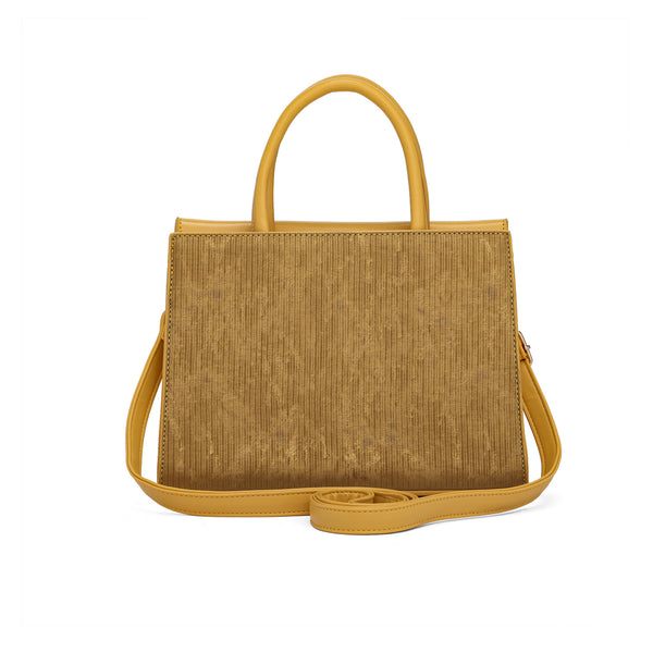 Meadow, Medium Vegan Leather Handbag (yellow)