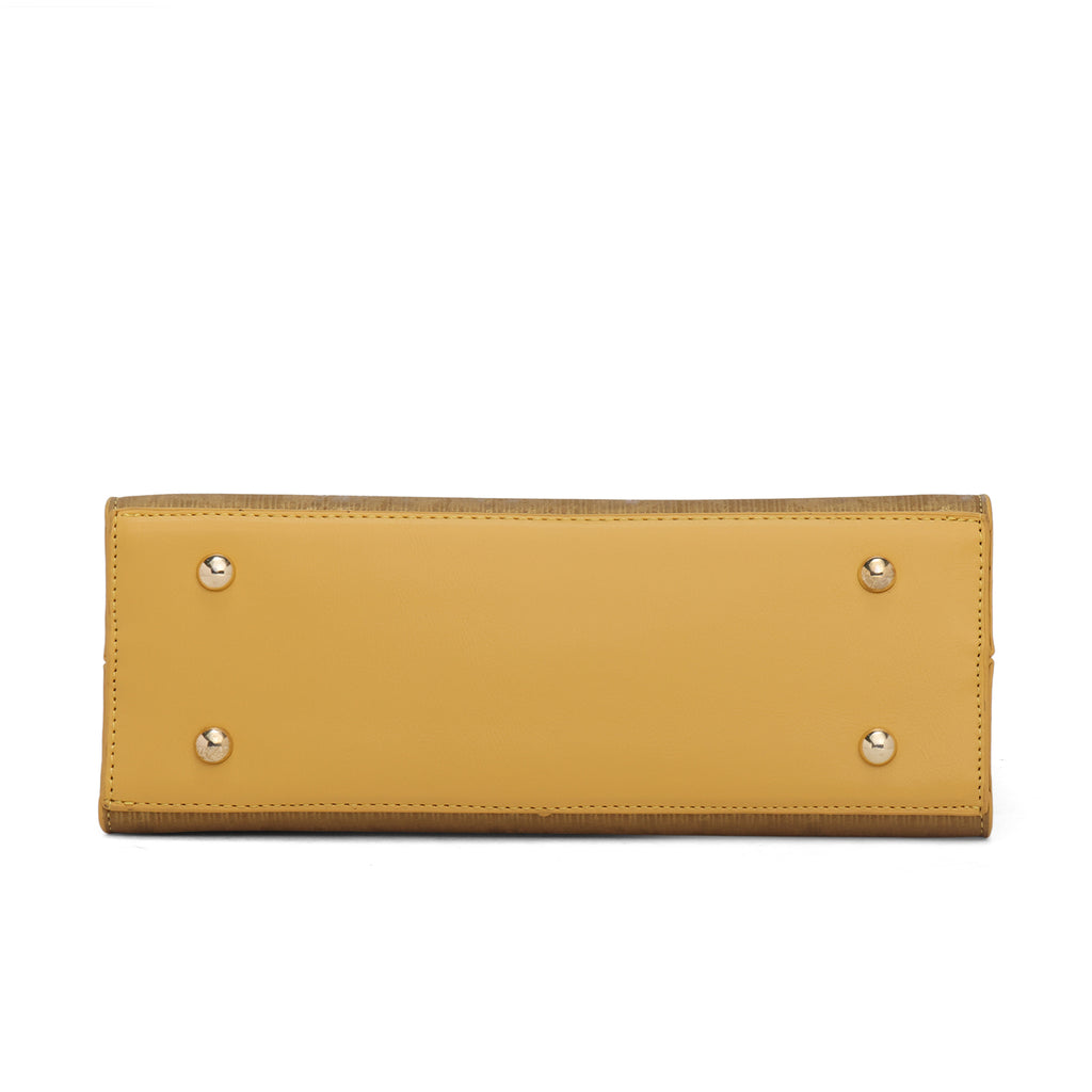 Meadow, Medium Vegan Leather Handbag (yellow)