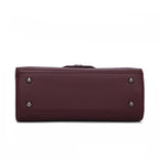 Weave Textured Vegan Leather Premium Handbag (burgundy)