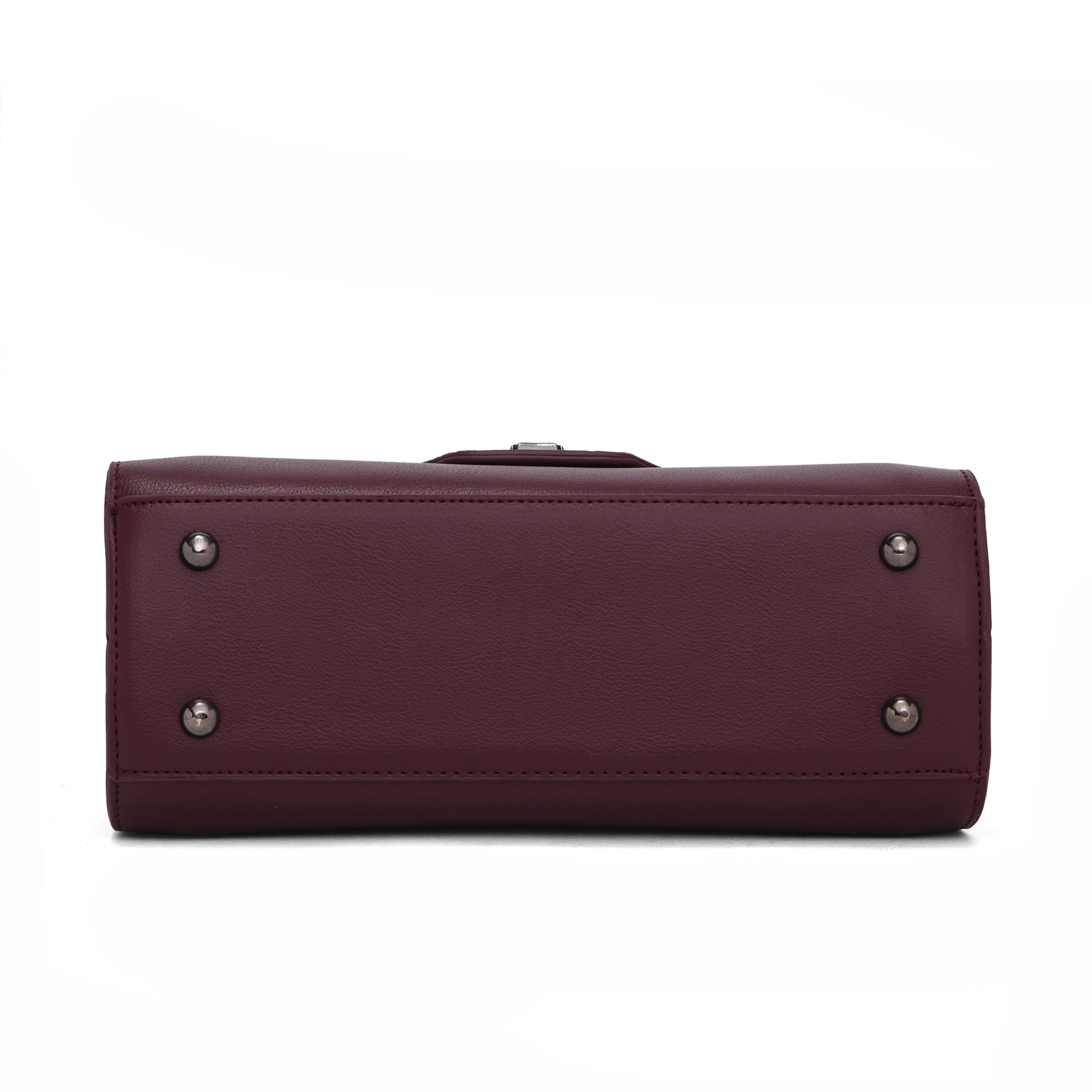 Weave Textured Vegan Leather Premium Handbag (burgundy)