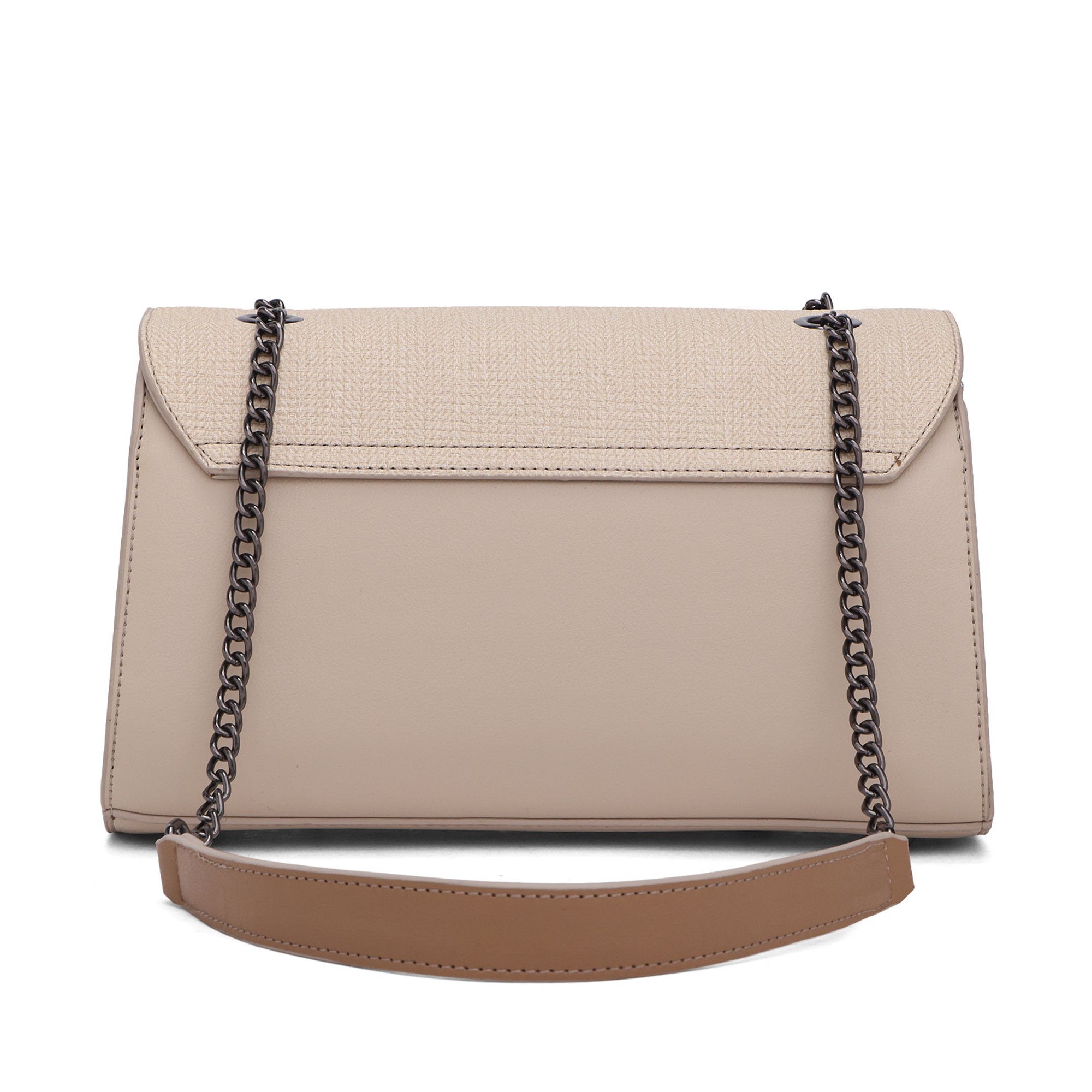 Weave Textured Vegan Leather Premium Handbag (beige)