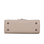 Weave Textured Vegan Leather Premium Handbag (beige)