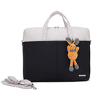 Apex PU Leather Laptop Bag with Strap (Black)