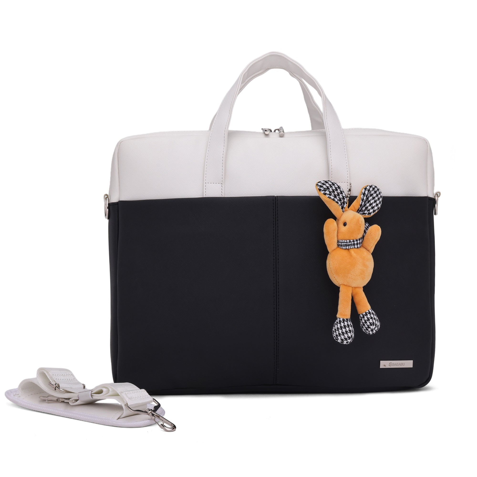 Apex PU Leather Laptop Bag with Strap (Black)