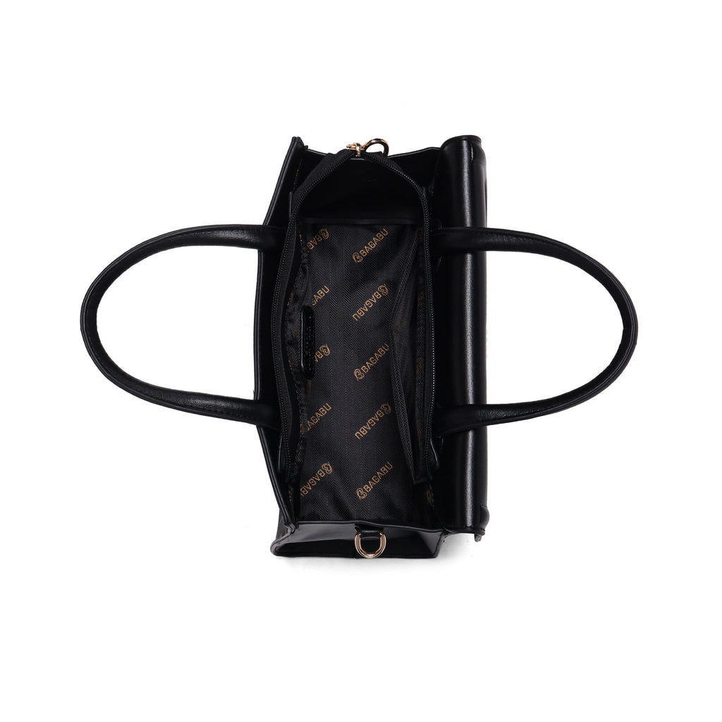 Meadow, Medium Vegan Leather Handbag (black)