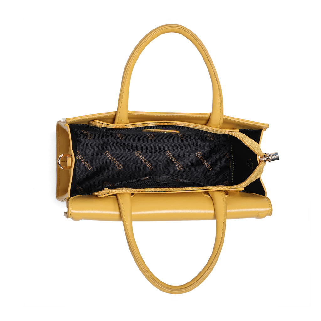 Meadow, Medium Vegan Leather Handbag (yellow)