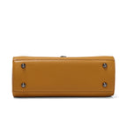 Weave Textured Vegan Leather Premium Handbag (yellow)