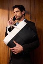 Apex PU Leather Laptop Bag with Strap (Black)