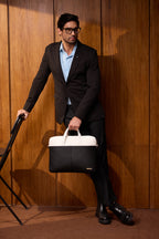 Apex PU Leather Laptop Bag with Strap (Black)