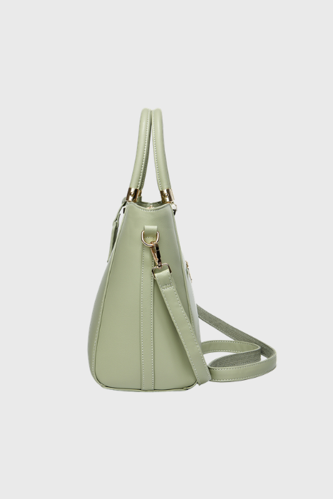 Verona Structured Vegan Leather Work Bag (Pastel Green)