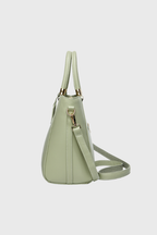 Verona Structured Vegan Leather Work Bag (Pastel Green)
