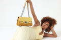 Weave Textured Vegan Leather Premium Handbag (yellow)