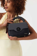 Bagabu Luxe Rope Handle Satchel Bag with Wallet (Black)