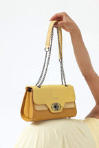 Bagabu Elegance Chain Shoulder Bag for Women (Yellow)