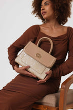 Bagabu Elegant Knitted Fabric Satchel Handbag (Khaki)