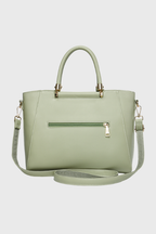Verona Structured Vegan Leather Work Bag (Pastel Green)