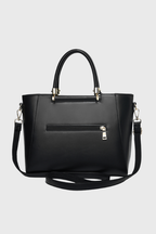 Verona Structured Vegan Leather Work Bag (Black)
