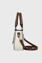 BAGABU Luxe Vegan Leather Structured Handbag (Beige)