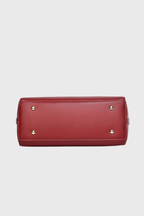 Verona Structured Vegan Leather Work Bag (Red)