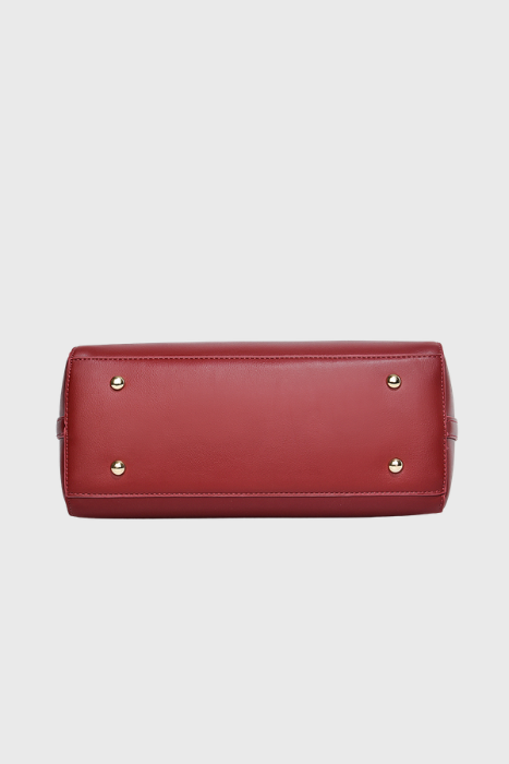 Verona Structured Vegan Leather Work Bag (Red)