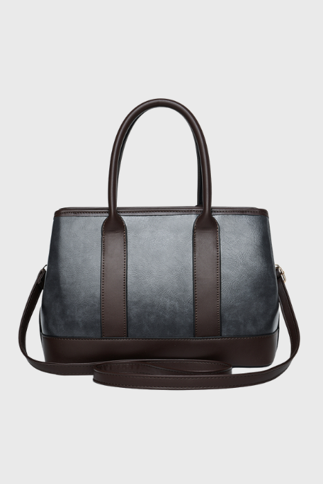 BAGABU Women's Premium Textured Vegan Leather Handbag Set with Wallet & Pouch (Grey)