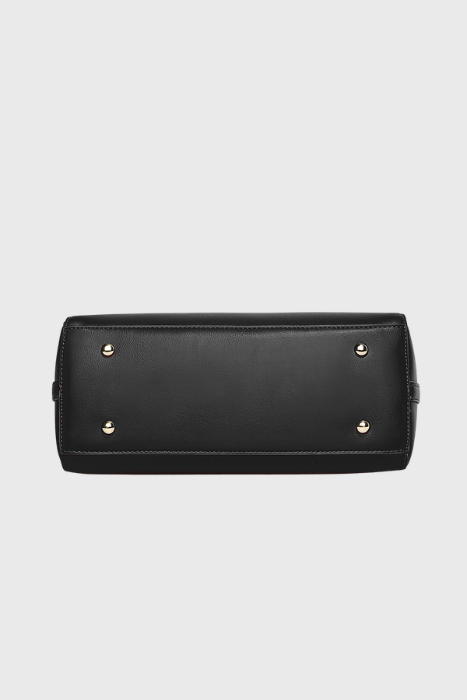 Verona Structured Vegan Leather Work Bag (Black)