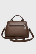 BAGABU Women's Premium Vegan Leather Satchel Handbag (Brown)
