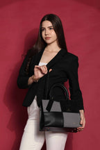 Bagabu Quadra Luxe Premium Vegan Leather Tote Set (black)