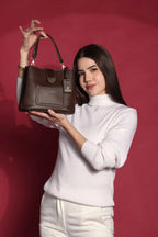 The Heart Locked Dual-Strap Handbag (Brown)