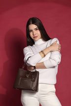 The Heart Locked Dual-Strap Handbag (Brown)