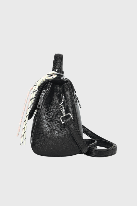 BAGABU Women's Premium Vegan Leather Satchel Handbag (Black)