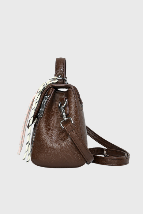 BAGABU Women's Premium Vegan Leather Satchel Handbag (Brown)