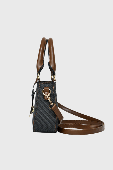 BAGABU Luxe Vegan Leather Structured Handbag (Black)