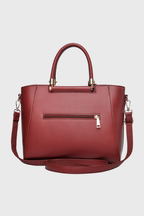 Verona Structured Vegan Leather Work Bag (Red)