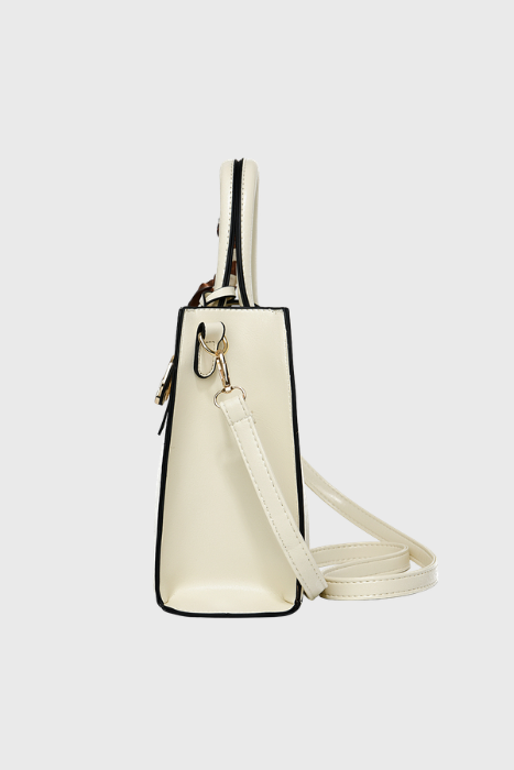 BAGABU Elegant Women's Vegan Leather Tote Handbag (Beige)