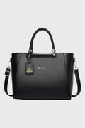 Verona Structured Vegan Leather Work Bag (Black)