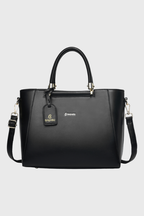 Verona Structured Vegan Leather Work Bag (Black)