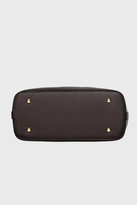BAGABU Women's Premium Textured Vegan Leather Handbag Set with Wallet & Pouch (Coffee)