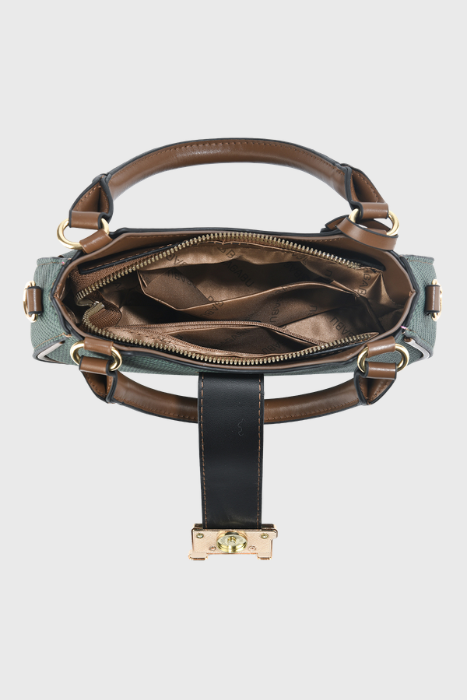 BAGABU Luxe Vegan Leather Structured Handbag (Green)