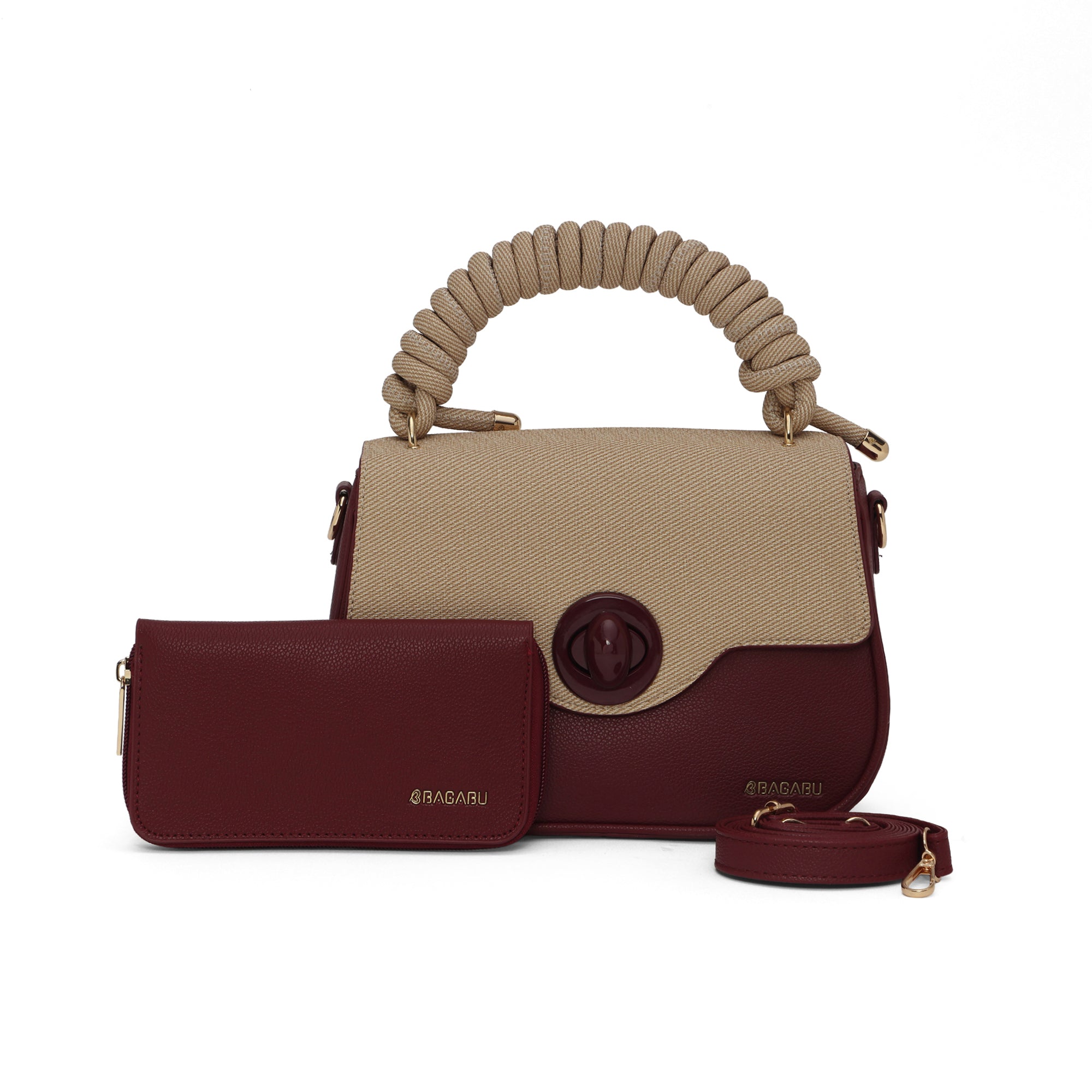 Eclipse Premium Vegan Knitted Handbag (burgundy)