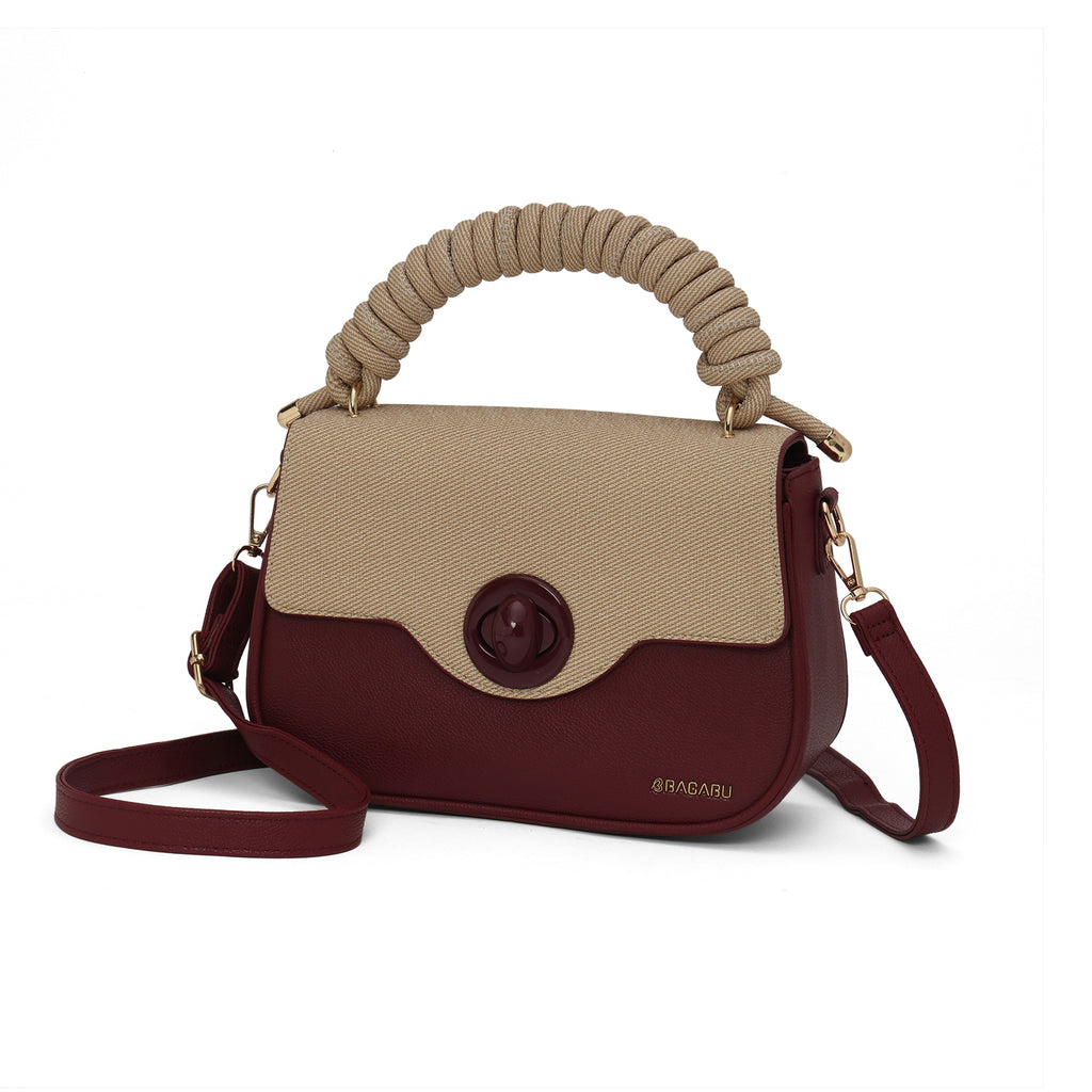 Eclipse Premium Vegan Knitted Handbag (burgundy)